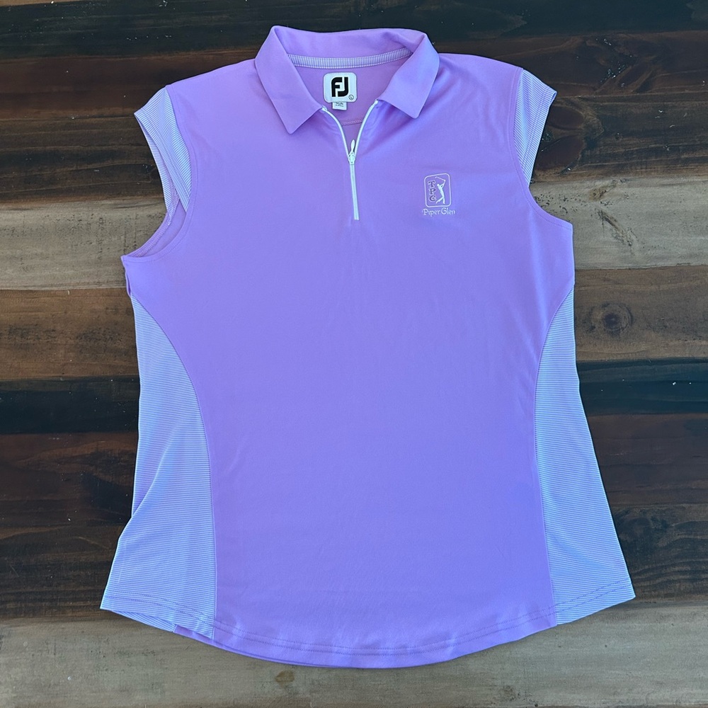 FootJoy Purple Fitted Polo Short Sleeve Top